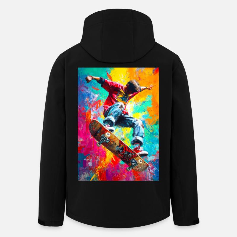 Chromatic Skateboard Splash - Men’s Recycled Softshell Jacket by Stanley/Stella - black
