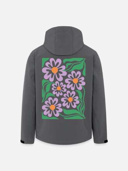 Lila Blumen Muster Boho Flora  - Recycelte Männer Softshell-Jacke von Stanley/Stella - Schwarz
