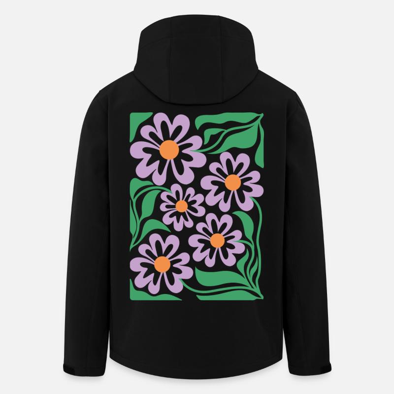 Lila Blumen Muster Boho Flora  - Recycelte Männer Softshell-Jacke von Stanley/Stella - Schwarz