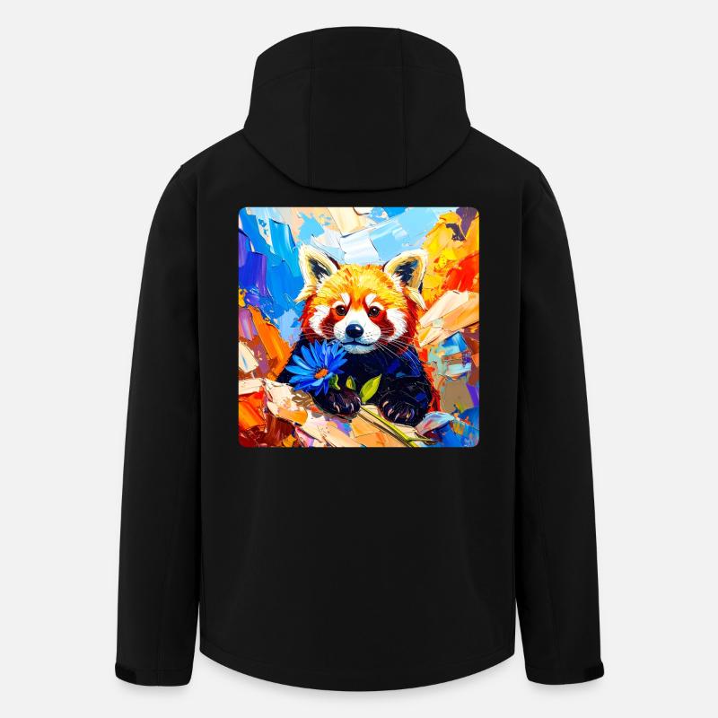 Panda Rouge Fleur Bleue - Veste softshell homme en polyester recyclé Stanley/Stella - noir