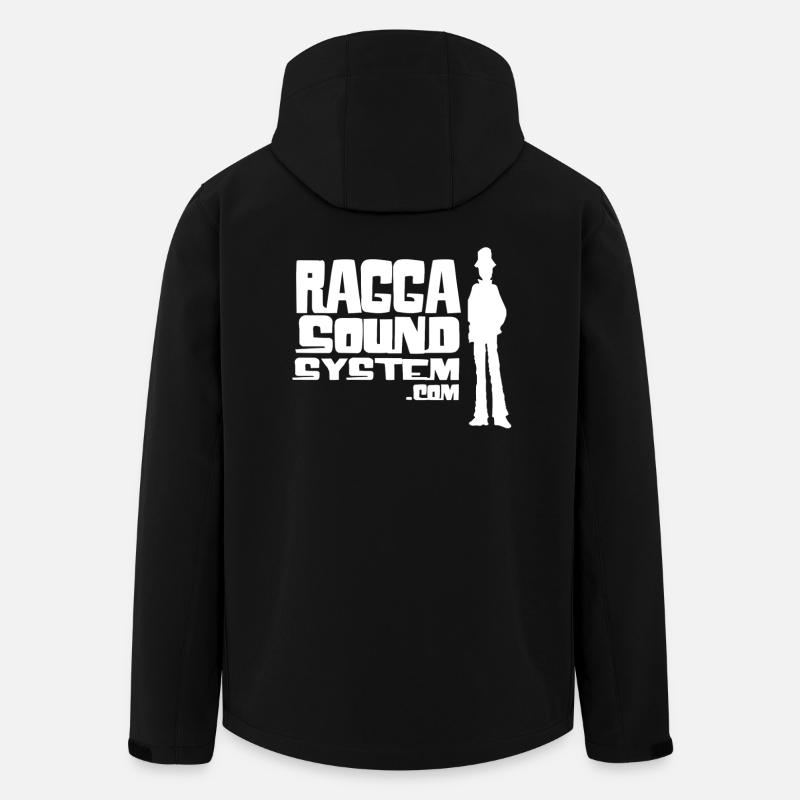 ragga-sound-system-logo-W - Men’s Recycled Softshell Jacket by Stanley/Stella - black