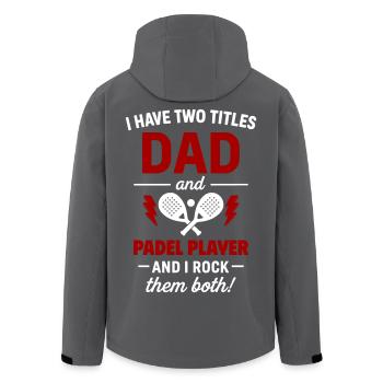 Cadeau Papa Padelist pour la fête des pères de Noël - Veste softshell homme en polyester recyclé Stanley/Stella - noir - Dos - AI Model Male 185 light (185cm)