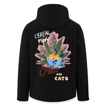 Cereal Milk C&C - Men’s Recycled Softshell Jacket by Stanley/Stella - black - Back - AI Model Male 185 light (185cm)