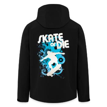 Skate or Die – Blue Splash Skate Silhouette - Men’s Recycled Softshell Jacket by Stanley/Stella - black - Back - AI Model Male 185 light (185cm)