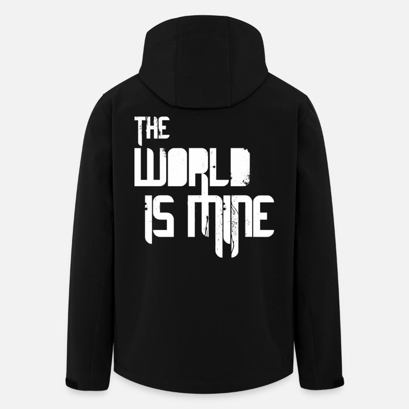 Le monde est à moi - Blanc - Veste softshell homme en polyester recyclé Stanley/Stella - noir