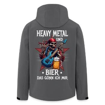 Je me fais un plaisir de heavy metal et de bière - Veste softshell homme en polyester recyclé Stanley/Stella - charbon - Dos - AI Model Male 185 light (185cm)