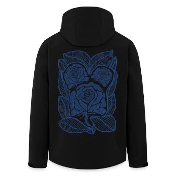 Blaue Rosenfiligranblüte - Recycelte Männer Softshell-Jacke von Stanley/Stella - Schwarz - Hinten - AI Model Male 185 light (185cm)