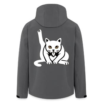 Lustige Katze Katzen Katzenliebhaber Kätzchen - Recycelte Männer Softshell-Jacke von Stanley/Stella - Schwarz - Hinten - AI Model Male 185 light (185cm)