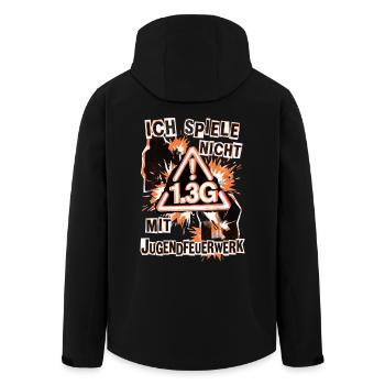 Pyro Feuerwerk Pyrotechniker - Recycelte Männer Softshell-Jacke von Stanley/Stella - Schwarz - Hinten - AI Model Male 185 light (185cm)