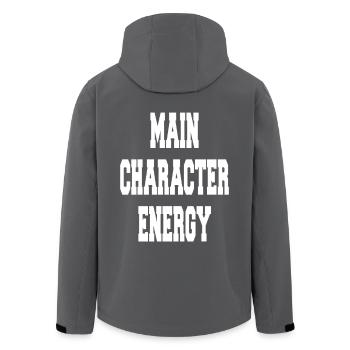 Main Character Energy - Men’s Recycled Softshell Jacket by Stanley/Stella - anthracite - Back - AI Model Male 185 light (185cm)