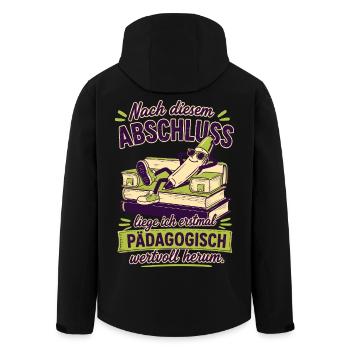 Pädagogisch Wertvoll Herumliegen - Recycelte Männer Softshell-Jacke von Stanley/Stella - Schwarz - Hinten - AI Model Male 185 light (185cm)