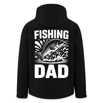 Fischer Papa Angeln Motiv - Recycelte Männer Softshell-Jacke von Stanley/Stella - Schwarz - Hinten - AI Model Male 185 light (185cm)