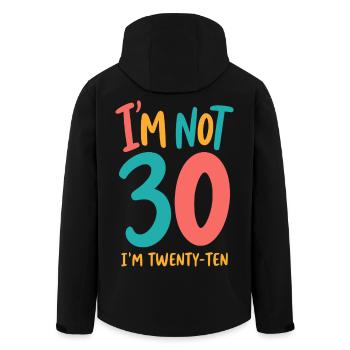 30e anniversaire - Je n’ai pas 30 ans, j’en ai vingt-dix - Veste softshell homme en polyester recyclé Stanley/Stella - noir - Dos - AI Model Male 185 light (185cm)