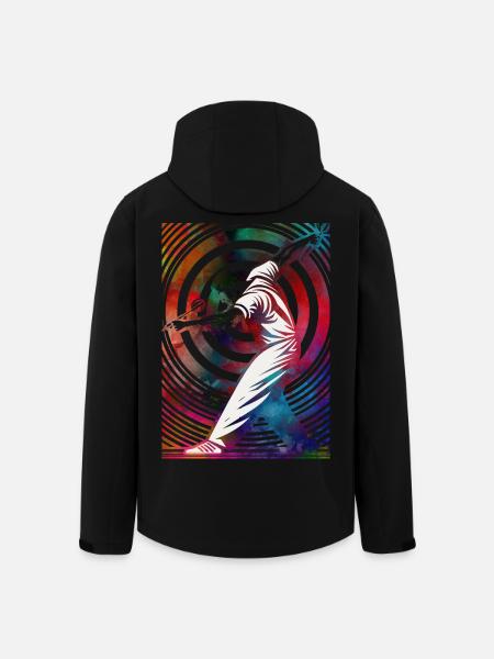 Golfer in einem bunten Strudel - Recycelte Männer Softshell-Jacke von Stanley/Stella - Schwarz
