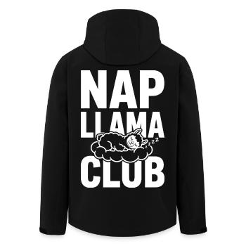 Nap Llama Club – Sleeping Llama - Veste softshell homme en polyester recyclé Stanley/Stella - noir - Dos - AI Model Male 185 light (185cm)