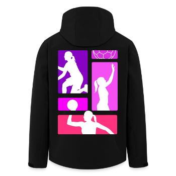 Handball Joueur de handball Entraîneur de handball Don de fan - Veste softshell homme en polyester recyclé Stanley/Stella - noir - Dos - AI Model Male 185 light (185cm)