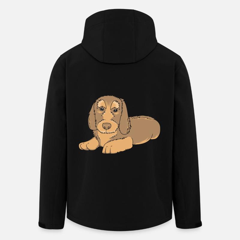 Teckel à poil dur - Veste softshell homme en polyester recyclé Stanley/Stella - noir