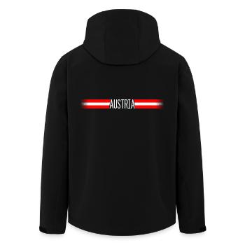 Österreich Flagge/Banner 006 AllroundDesigns - Recycelte Männer Softshell-Jacke von Stanley/Stella - Schwarz - Hinten - AI Model Male 185 light (185cm)