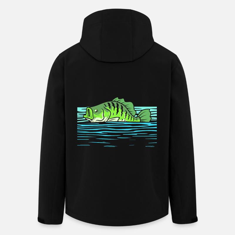 Poisson-lune Marigane Perche - Veste softshell homme en polyester recyclé Stanley/Stella - noir