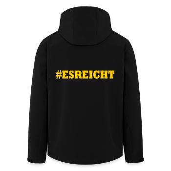 ES REICHT - Recycelte Männer Softshell-Jacke von Stanley/Stella - Schwarz - Hinten - AI Model Male 185 light (185cm)
