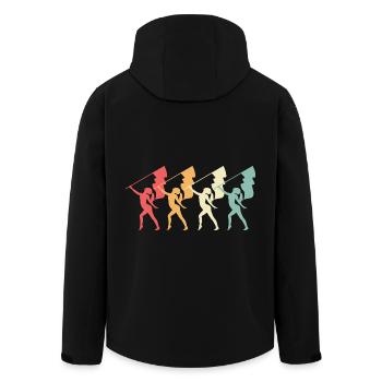 Fasching Fahnenschwingen Fahnenschwenker Karneval - Recycelte Männer Softshell-Jacke von Stanley/Stella - Schwarz - Hinten - AI Model Male 185 light (185cm)