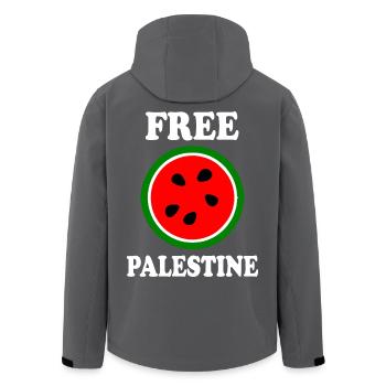 Melon pastèque de Palestine gratuit - Veste softshell homme en polyester recyclé Stanley/Stella - charbon - Dos - AI Model Male 185 light (185cm)