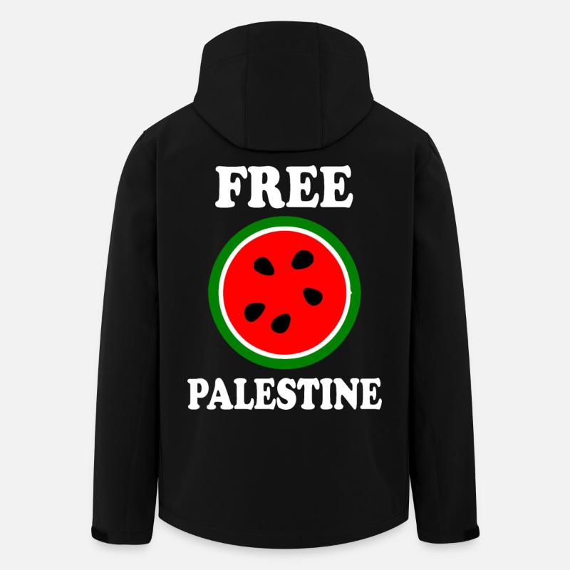 Melon pastèque de Palestine gratuit - Veste softshell homme en polyester recyclé Stanley/Stella - noir