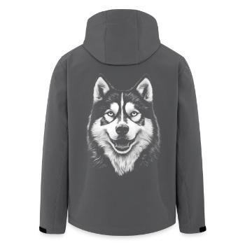 Husky sibérien Portrait chien chiens - Veste softshell homme en polyester recyclé Stanley/Stella - noir - Dos - AI Model Male 185 light (185cm)