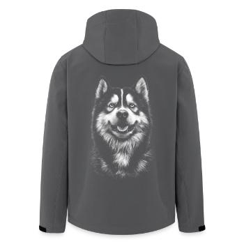 Alaskan Malamute Portrait Dog Dog - Men’s Recycled Softshell Jacket by Stanley/Stella - black - Back - AI Model Male 185 light (185cm)