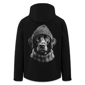 Labrador Hat Dog Dog Labbi Retriever - Men’s Recycled Softshell Jacket by Stanley/Stella - black - Back - AI Model Male 185 light (185cm)