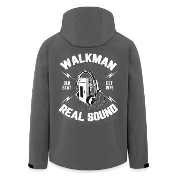 Walkman - the real Sound - Recycelte Männer Softshell-Jacke von Stanley/Stella - Anthrazit - Hinten - AI Model Male 185 light (185cm)