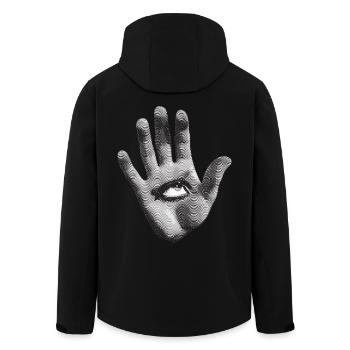 Aquarel Mystical - Men’s Recycled Softshell Jacket by Stanley/Stella - black - Back - AI Model Male 185 light (185cm)