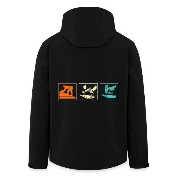Métier de couvreur Métier Dicton - Veste softshell homme en polyester recyclé Stanley/Stella - noir - Dos - AI Model Male 185 light (185cm)