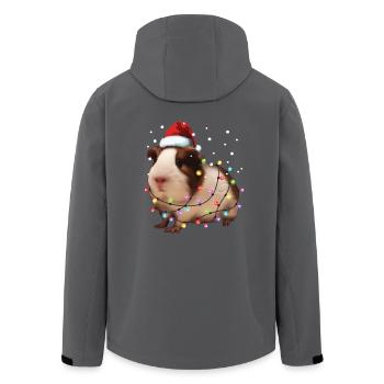 Weihnachtsmeerschweinchen - Lustiges süßes Santa Nagetier - Recycelte Männer Softshell-Jacke von Stanley/Stella - Schwarz - Hinten - AI Model Male 185 light (185cm)