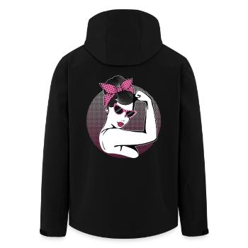 Retro Rockabilly Girl - Recycelte Männer Softshell-Jacke von Stanley/Stella - Schwarz - Hinten - AI Model Male 185 light (185cm)