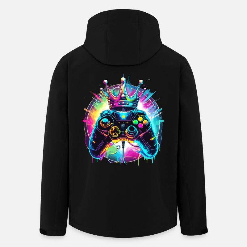 Gaming controller with crown - Men’s Recycled Softshell Jacket by Stanley/Stella - black
