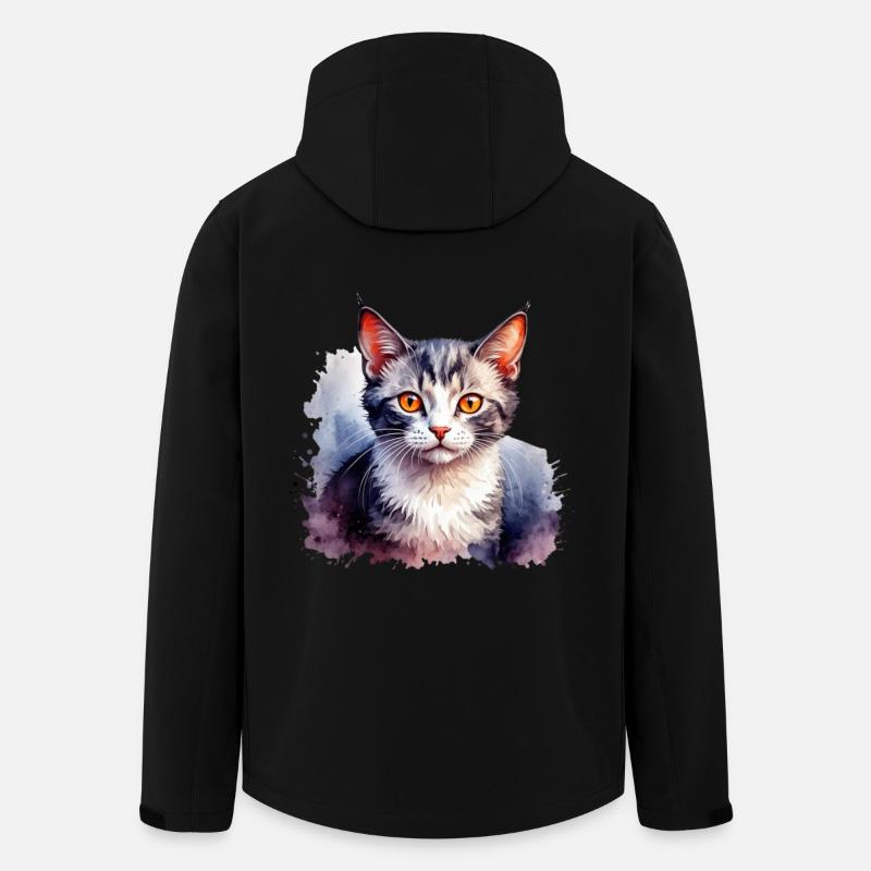 Beau design de chat - Veste softshell homme en polyester recyclé Stanley/Stella - noir