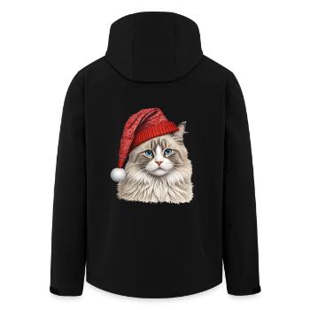Weihnachten Ragdoll Katze - Recycelte Männer Softshell-Jacke von Stanley/Stella - Schwarz - Hinten - AI Model Male 185 light (185cm)