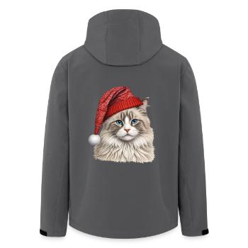 Weihnachten Ragdoll Katze - Recycelte Männer Softshell-Jacke von Stanley/Stella - Anthrazit - Hinten - AI Model Male 185 light (185cm)