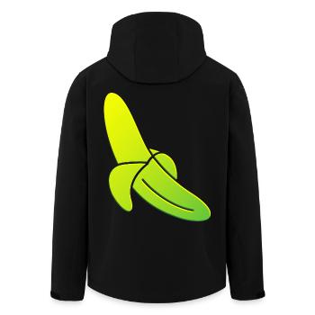 Cadeau Banane Jaune - Veste softshell homme en polyester recyclé Stanley/Stella - noir - Dos - AI Model Male 185 light (185cm)
