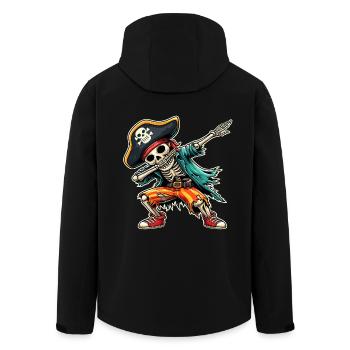 Carnival Pirate Skeleton Dabbing Pirate Hat Alaaf - Men’s Recycled Softshell Jacket by Stanley/Stella - black - Back - AI Model Male 185 light (185cm)