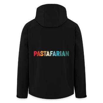 Flying Spaghetti Monster Pastafari FSM Atheist - Men’s Recycled Softshell Jacket by Stanley/Stella - black - Back - AI Model Male 185 light (185cm)