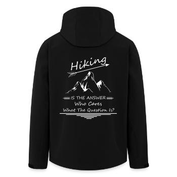 Hiking climbing Moutains mountains sports new gift - Men’s Recycled Softshell Jacket by Stanley/Stella - black - Back - AI Model Male 185 light (185cm)