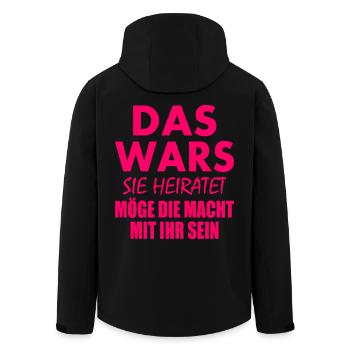 Das wars sie heiratet - Recycelte Männer Softshell-Jacke von Stanley/Stella - Schwarz - Hinten - AI Model Male 185 light (185cm)