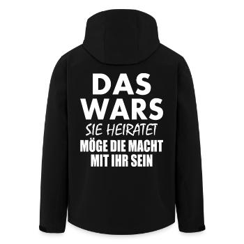 Das wars sie heiratet - Recycelte Männer Softshell-Jacke von Stanley/Stella - Schwarz - Hinten - AI Model Male 185 light (185cm)