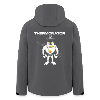 Thermonator Terminator Gift Idea - Men’s Recycled Softshell Jacket by Stanley/Stella - anthracite - Back - AI Model Male 185 light (185cm)