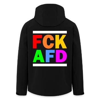 Fck afd - Recycelte Männer Softshell-Jacke von Stanley/Stella - Schwarz - Hinten - AI Model Male 185 light (185cm)
