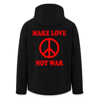 Make love not war - Veste softshell homme en polyester recyclé Stanley/Stella - noir - Dos - AI Model Male 185 light (185cm)