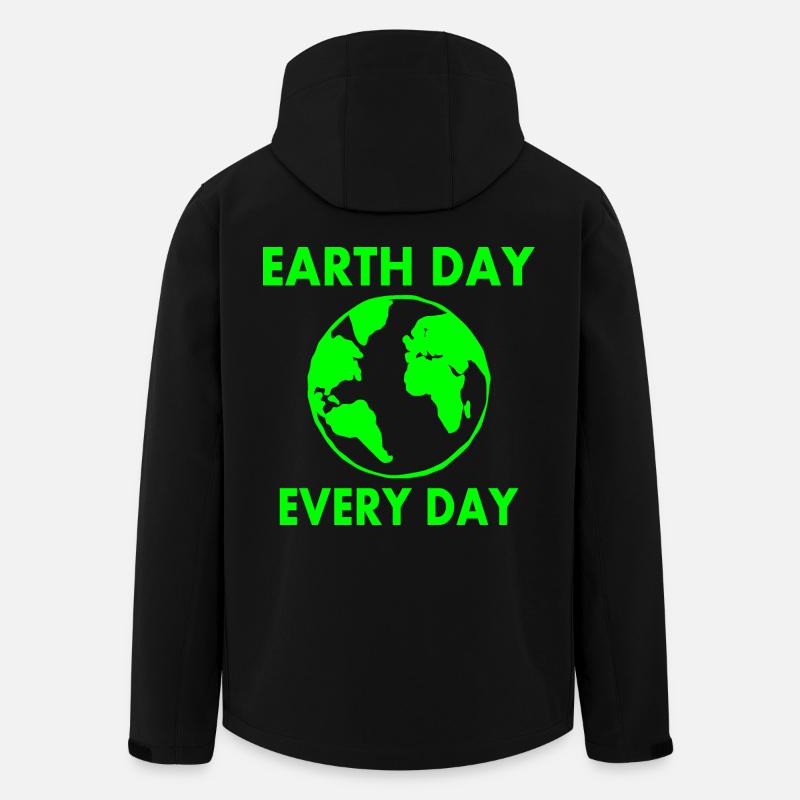 Earth day every day - Veste softshell homme en polyester recyclé Stanley/Stella - noir