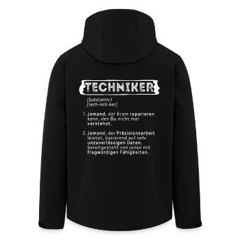 TECHNIKER WÖRTERBUCH - Recycelte Männer Softshell-Jacke von Stanley/Stella - Schwarz - Hinten - AI Model Male 185 light (185cm)